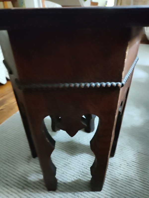 Antique Arts Crafts Table Plant Stand Mission Oak Wood Aprox 18"×16"×15" gallery