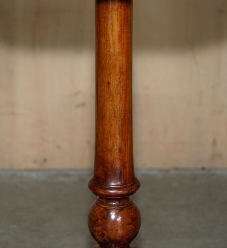 FULLY RESTORED SUBLIME ANTIQUE CIRCA 1880 MAHOGANY INLAID TRIPOD SIDE LAMP TABLE gallery