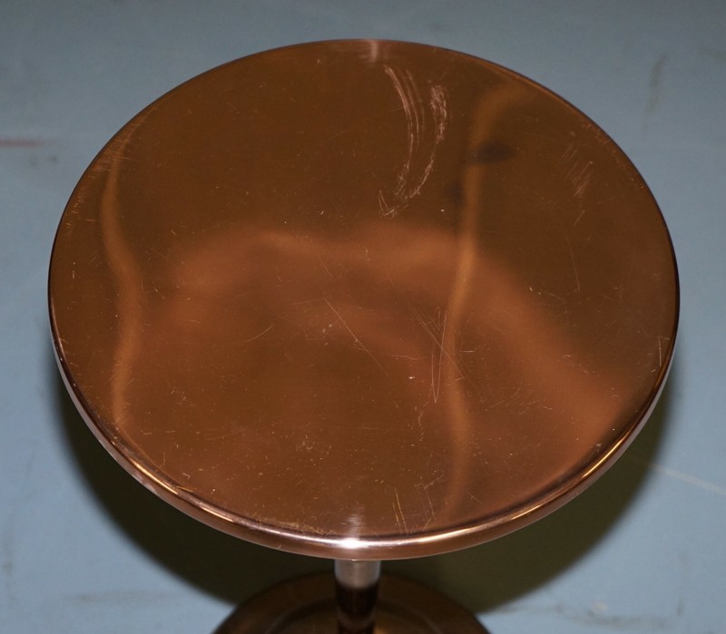 BRONZE PLATED VINTAGE SIDE TABLE MADE ON SOLID OAK BASE PART OF LARGE SUITE gallery