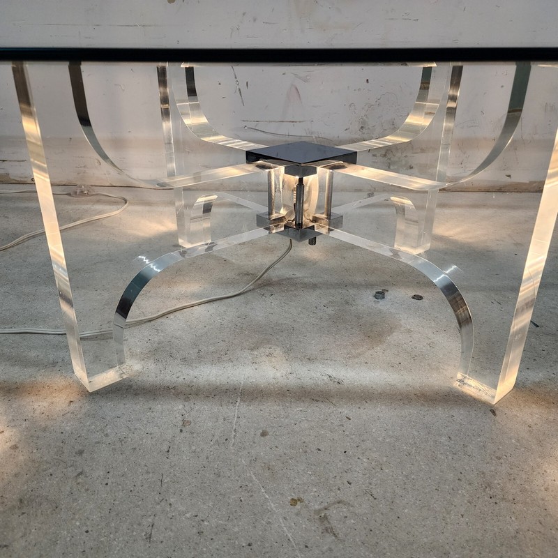 Illuminated Lucite Coffee Table by Philippe Jean France 1970s gallery