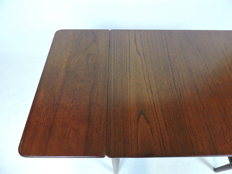 Hans Wegner Danish Modern Teak & Oak Drop Leaf End Table for Andreas Tuck gallery