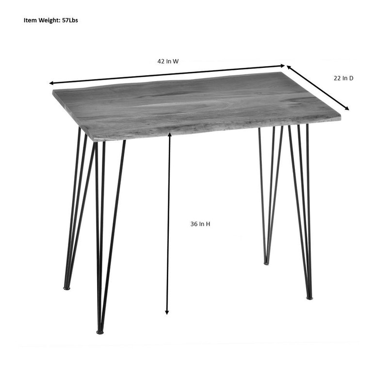 Seti Live Edge Bar Table - Natural Top - Black Base gallery