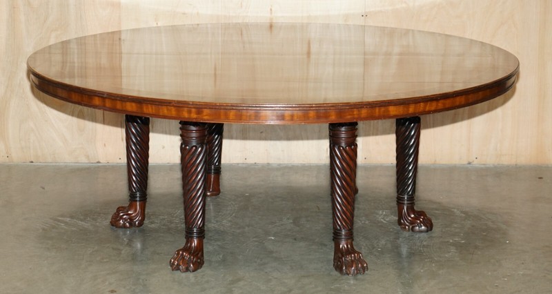 HUGE 12 PERSON ANTIQUE REGENCY 1810 IN THE MANNER OF THOMAS HOPE DINING TABLE gallery