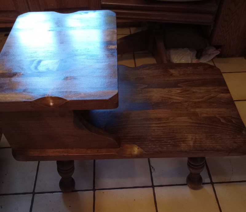 Mid Century Pine Step End Table / Side Table (SET-96) gallery