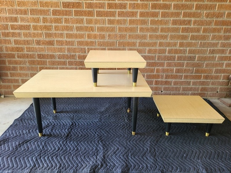 Vintage Mid-Century Modern Two-tier Step End Table Retro Estate Item