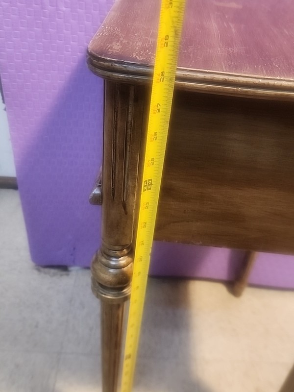 Antique Single-Drawer Stand Not Sure ,oak Cherry Wood,Heavy Piece, White Wash gallery