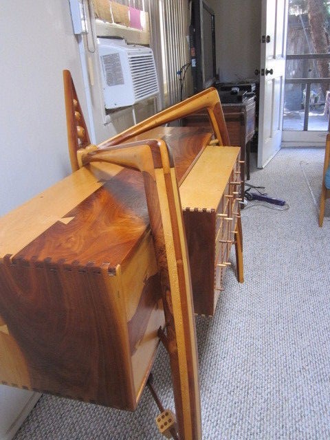 MID CENTURY MODERN DESK APOTHECARY 3 LEG EAMES ERA UNIQUE HAND MADE 1 OF A KIND! gallery