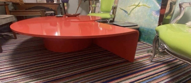 Mid Century Modern Vintage Nautilus Statement Art Deco Coffee Table Coral gallery