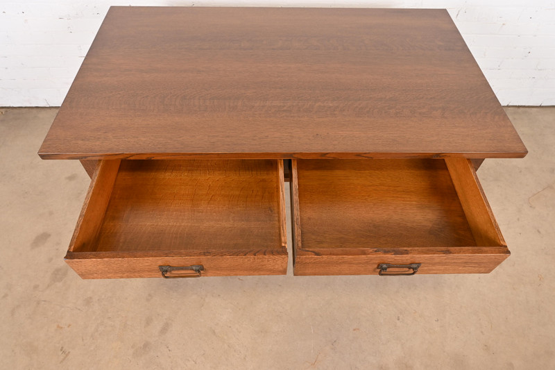 Stickley Brothers Style Antique Mission Oak Arts & Crafts Desk or Library Table gallery
