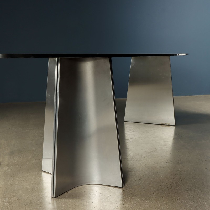 Armet Ufo Table Vintage Design Luigi Saccardo Iron Crystal Original gallery