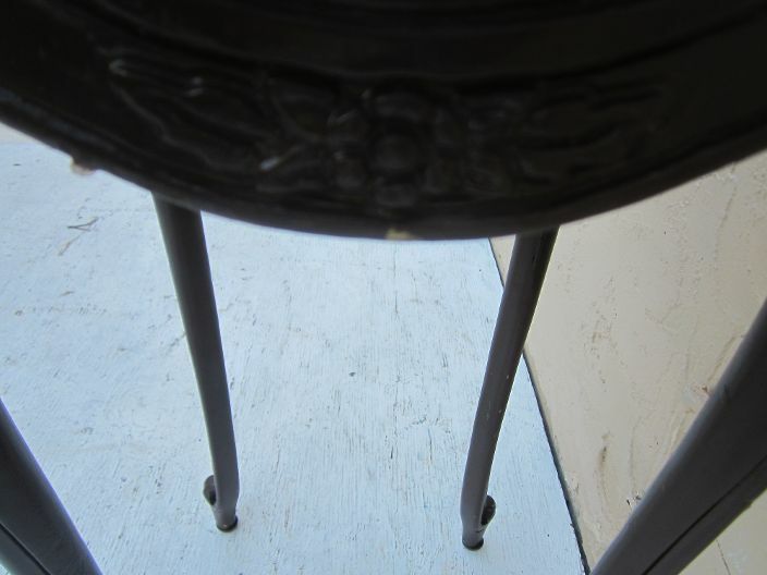 Vintage Dark Wood Side Table Carved Legs Mosiac Tile Top gallery