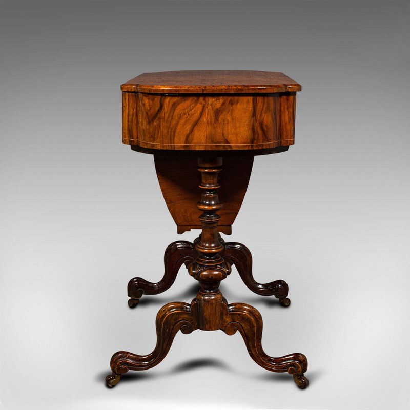 Antique Ladies Work Table, English, Walnut, Writing, Waring & Gillow, Victorian gallery