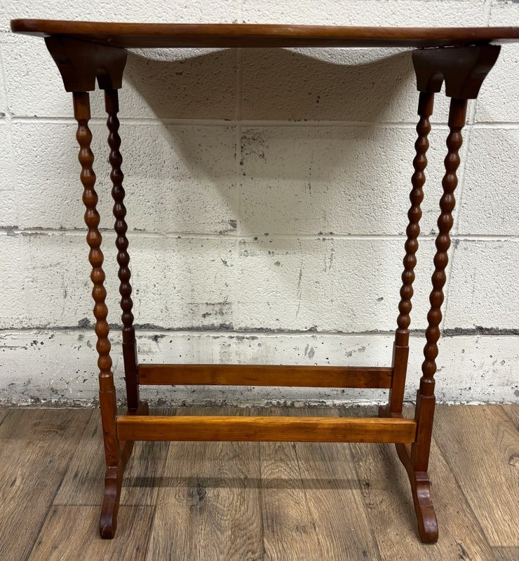 Antique Victorian Spindle Leg Bobbin Leg Side Table gallery