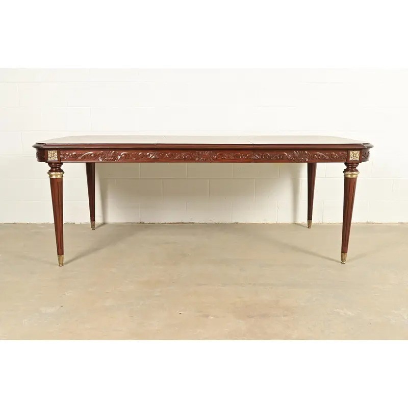 Maison Jansen Style French Regency Mahogany Dining Table, Newly Refinished gallery