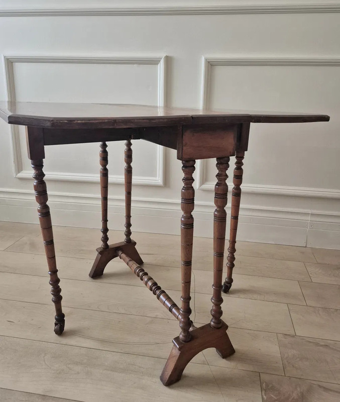 Antique Victorian Sutherland Table Solid Mahogany Drop Leaf English c.1870-1895 gallery