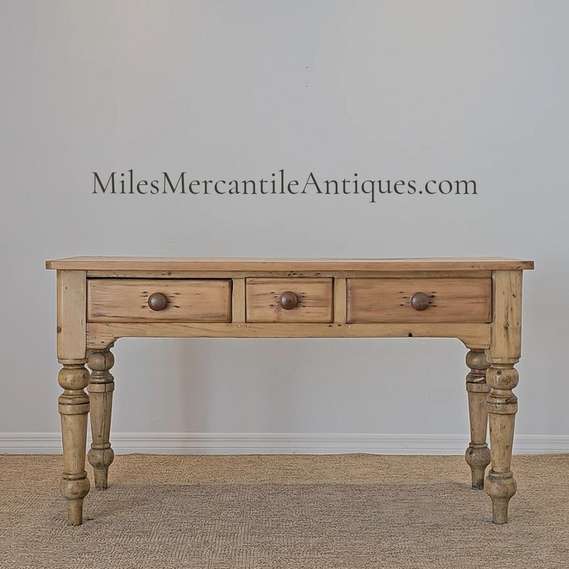 Antique English Pine Farmhouse Dining Table Primitive Rustic Country Kitchen