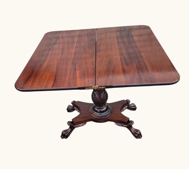 19th Century American mahogany console / breakfast game table gallery