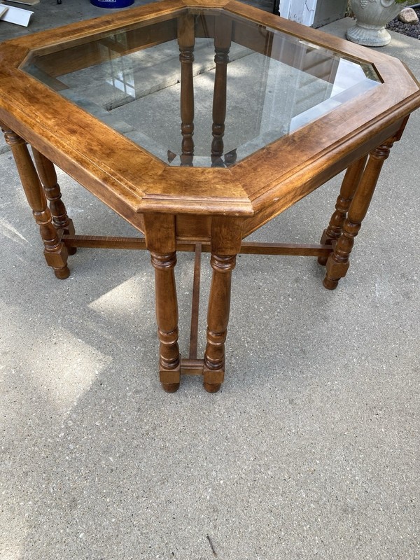 Tell City Chair Company Solid Hard Rock Maple Glass Top End Table gallery
