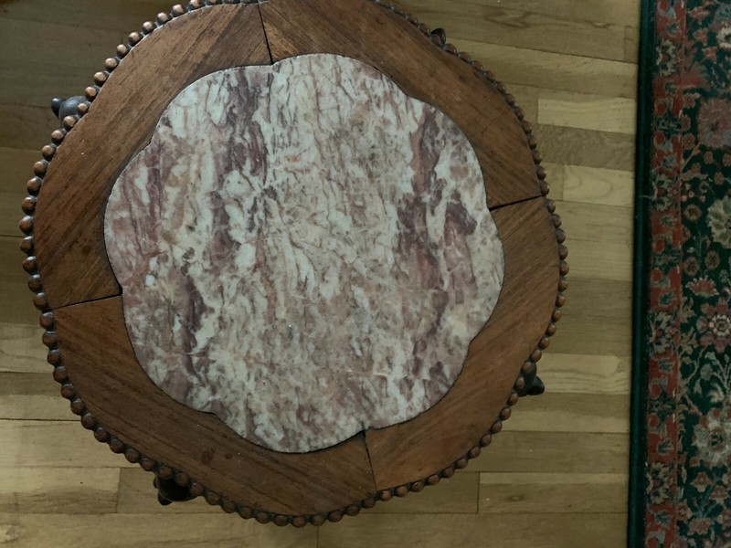 Heavily Carved Marble Top Table LOCAL PICK UP ONLY! gallery