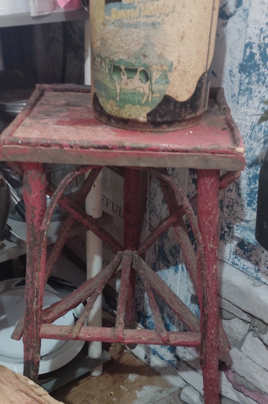 antique folkart twig side table excellent condition