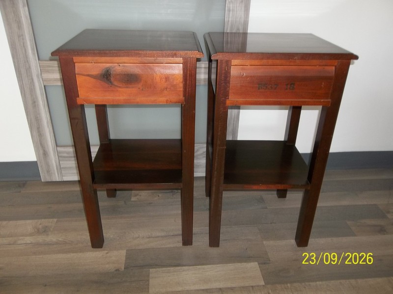 Rare Vintage Mengel Furniture Permanized 2 Tier Nightstand w/ Drawer - 2 AVAIL gallery