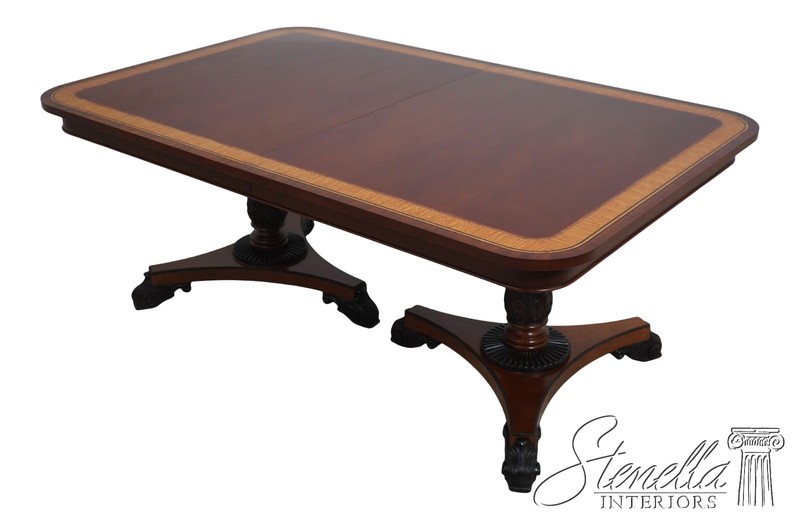 L69903: BAKER Regency Style Mahogany Banded Dining Table