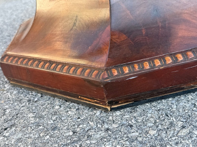 Large antique classical empire center table marble top flame mahogany parlor gallery