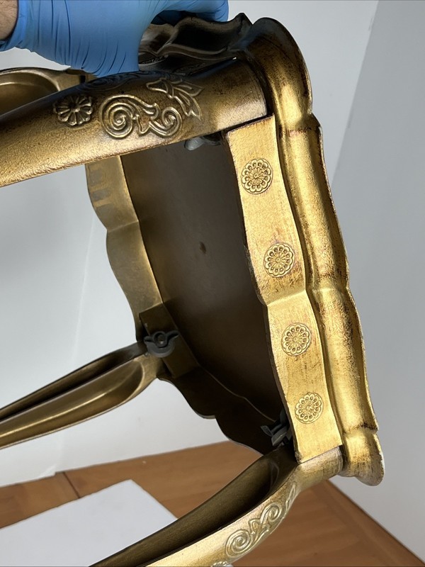 Vintage Italian Florentine Side Table Gold Baroque MCM 12" X 12"X 16.75" Nesting gallery