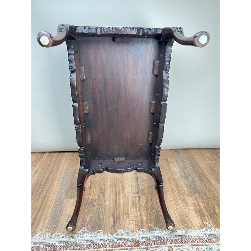 Antique Irish Carved Mahogany Tea Table c. Late 19th Century gallery