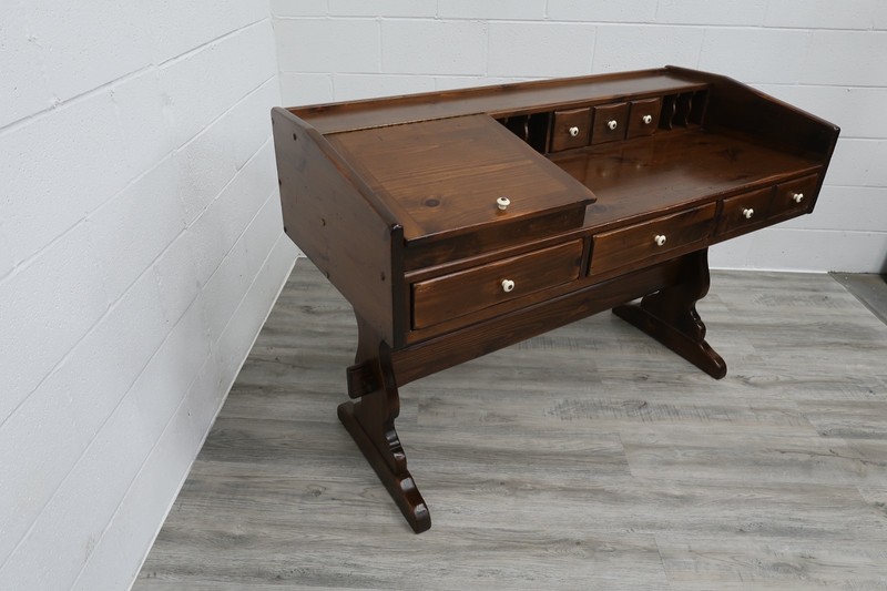 Ethan Allen Old Tavern Antiqued Pine Trestle Desk # 12-9506 gallery