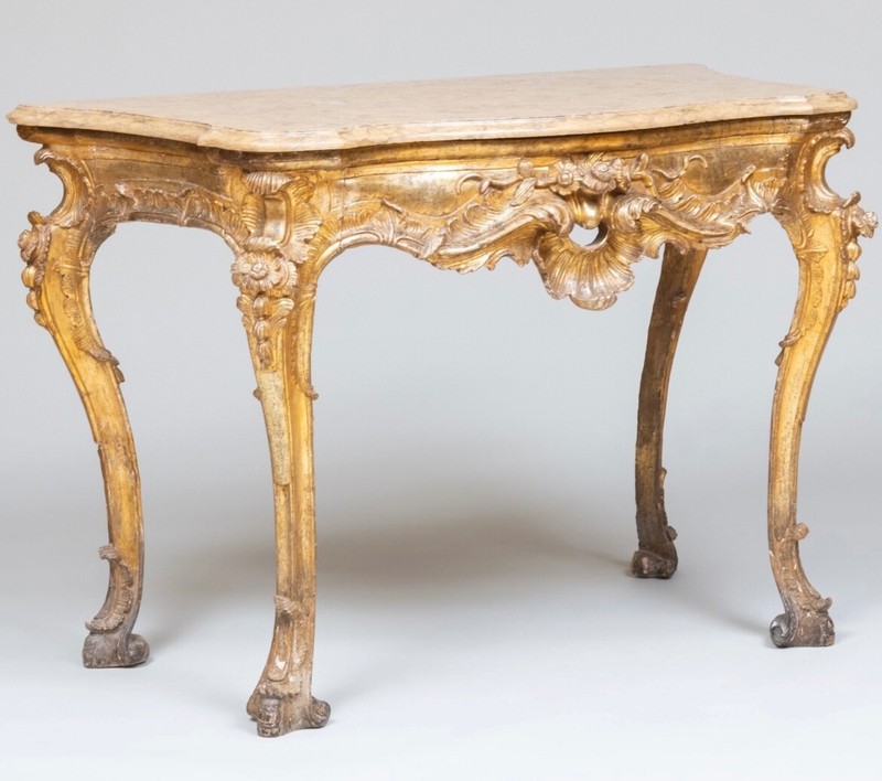 Antique Italian Gilt Mecca Console Table