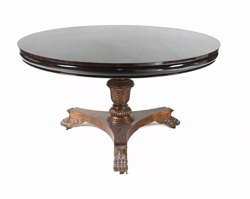 Regency Revival Centre Table Mahogany Claw Feet