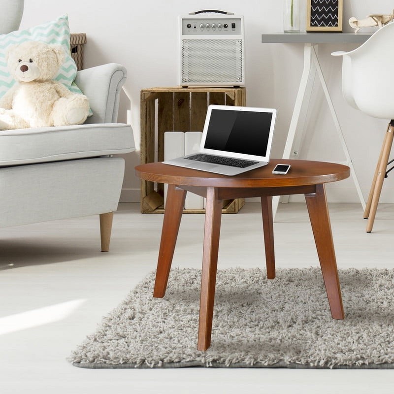 Genuine 24" Round Coffee Table W/ Solid American Gum Sweet Oak gallery