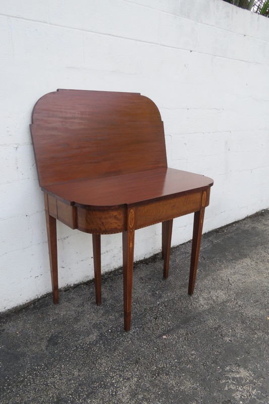 Mahogany Inlay Console Card Dinette Dining Extension Table 6082 gallery