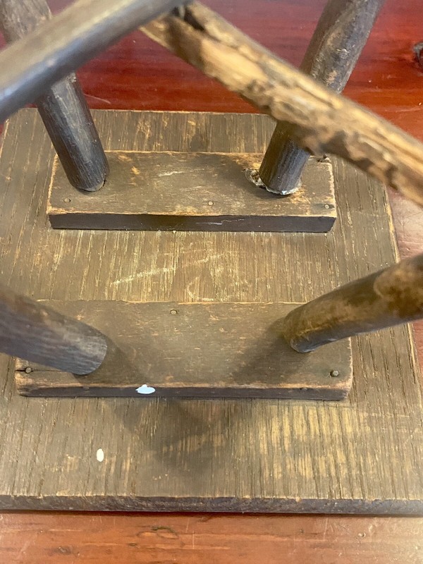 Antique Adirondack Miniature Wood Table 6” Square X 6” Tall gallery