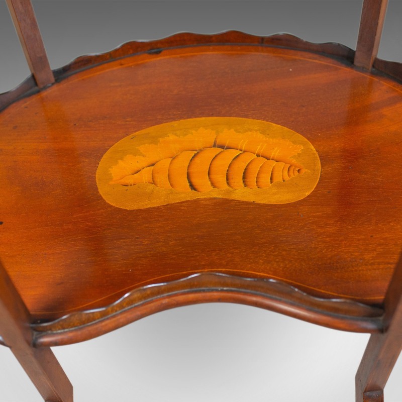 Antique Tea Table, English, Edwardian, Two Tier, Gallery, Side, Circa 1910 gallery