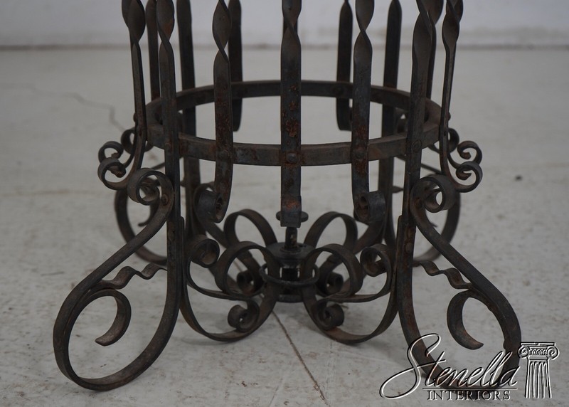 L64725: Marble Top Round Iron Base Lamp Table gallery