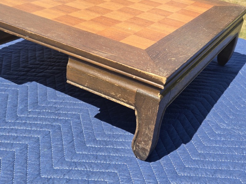 Vintage Asian Chinese Custom Chess Table with drawer 22 X 22 X 7" gallery