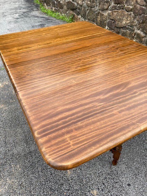Antique Walnut Drop Leaf, Gate leg Dining Table with spindle legs gallery