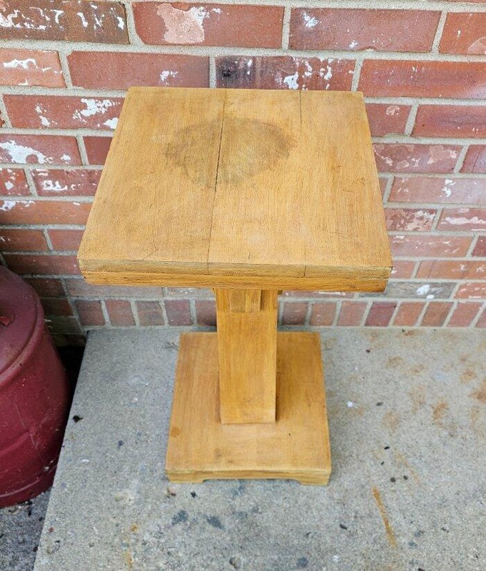 Vintage Maple Stained Plant Fern Stand Table Handmade Solid Wood