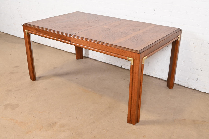 Drexel Heritage Mid-Century Hollywood Regency Walnut Extension Dining Table gallery
