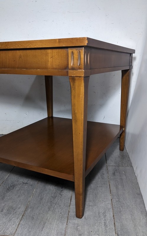 Vintage Lane 1960s Mid Century Modern Walnut Wood 2-Tier End Table A gallery