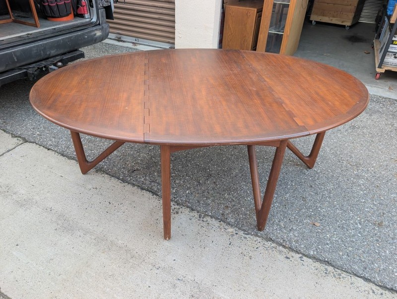 Vintage Teak Mid Century Modern Drop Leaf Table Danish