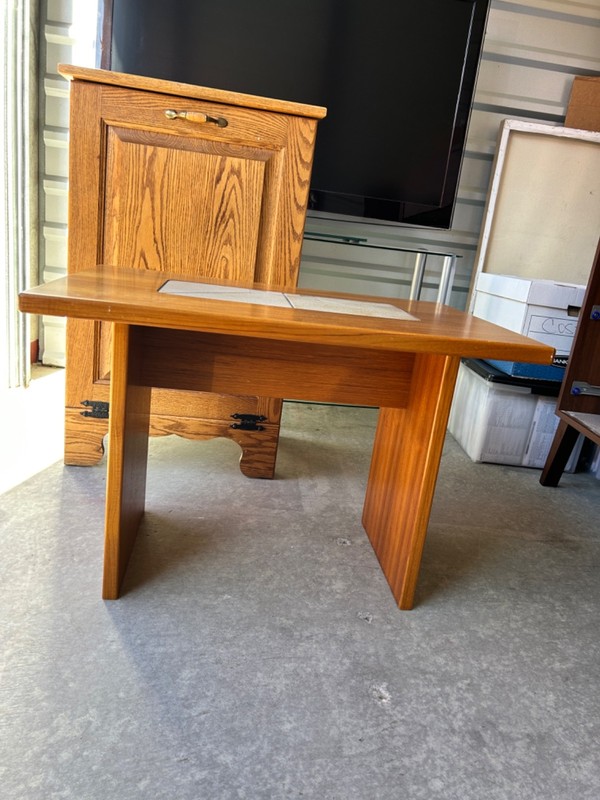 Scandinavian Modern Teak Rectangular Side End Table Tile Insert by Gangso Mobler gallery