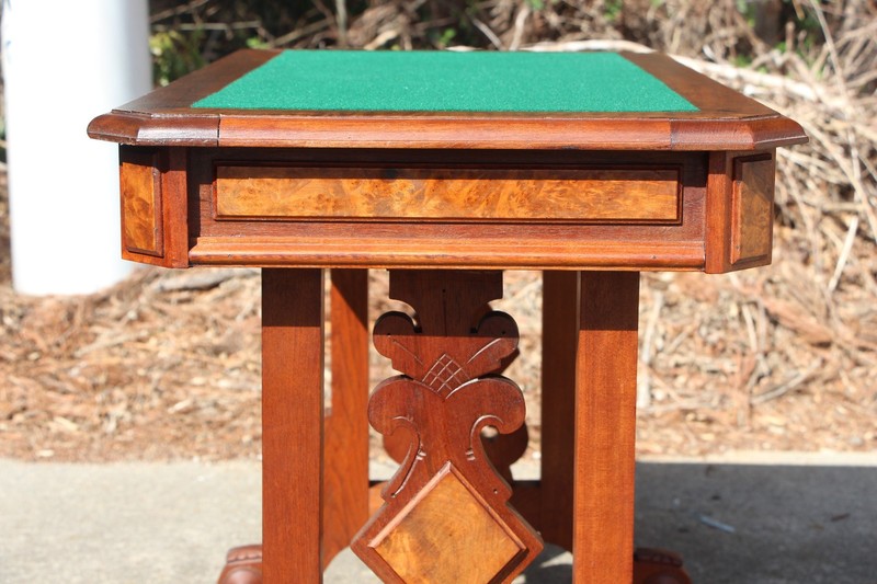 Walnut Victorian Aesthetic Library Table Desk with Center Drawer ~ Ca.1880 gallery