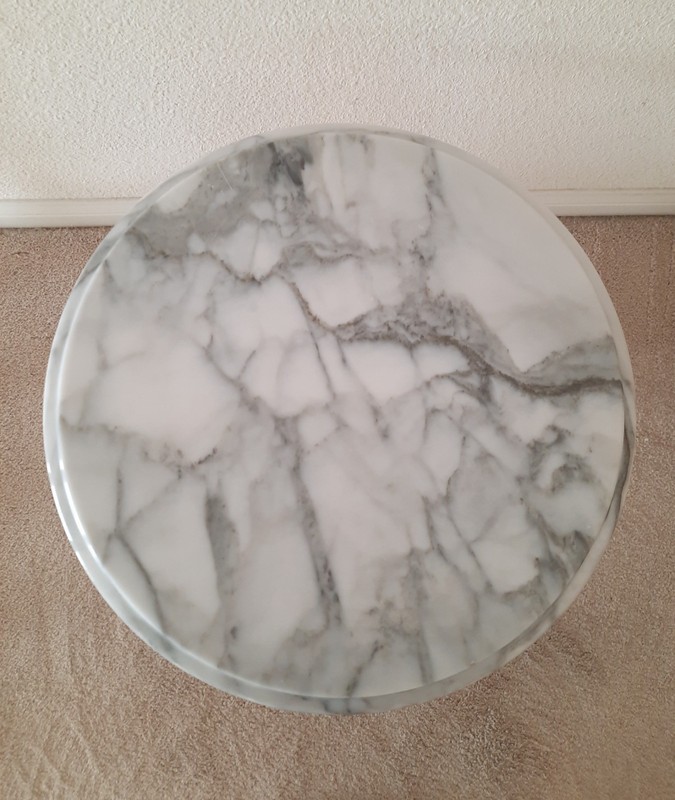 Vintage Gold White Marble Side Table **LOCAL PICKUP SAN DIEGO ONLY** gallery