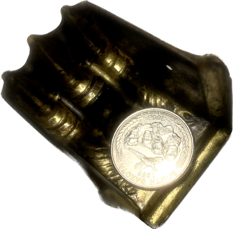 Claw Foot Table Stamped Antique Brass Toe Cap Medium gallery