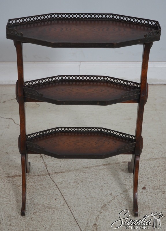 L65392EC: THEODORE ALEXANDER Oak 3 Tier Country French Table gallery
