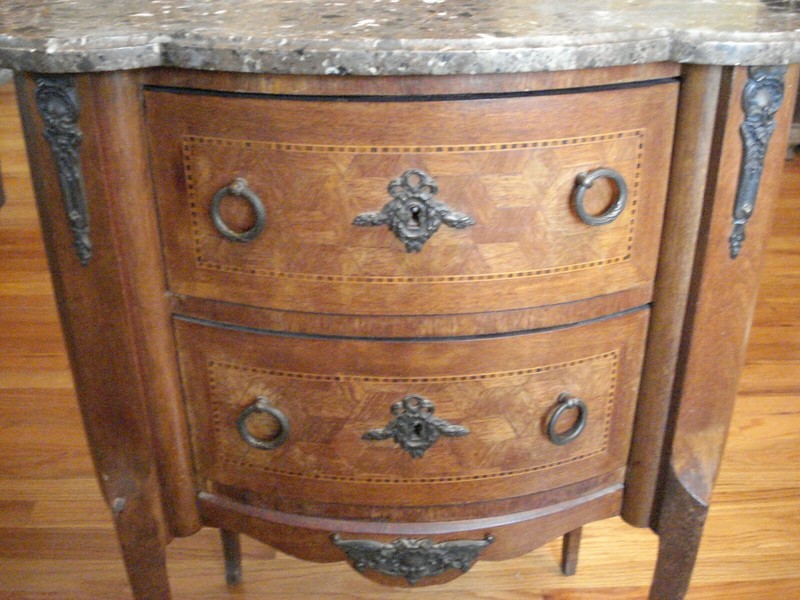 20th Century French Louis XVI Style Kidney Form Inlaid Side Table