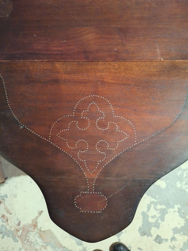 Antique Berkey & Gay Drop Leaf Table Span-Umbrian Decorative Drill Pattern gallery